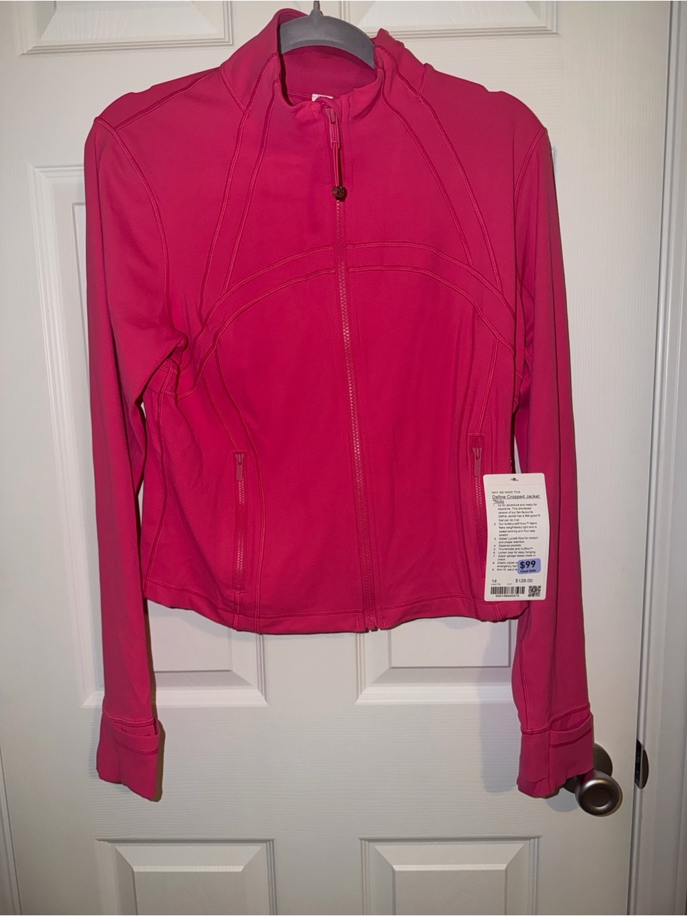 Lululemon Define Cropped Jacket Nulu Pink Size 14 NWT